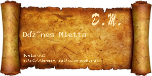 Dénes Mietta névjegykártya